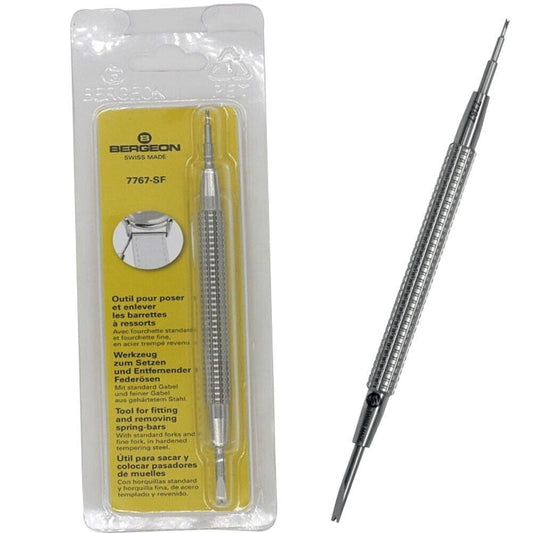 Bergeon 7767-SF spring bar remover tool for precise watch bracelet fitting and adjustments.