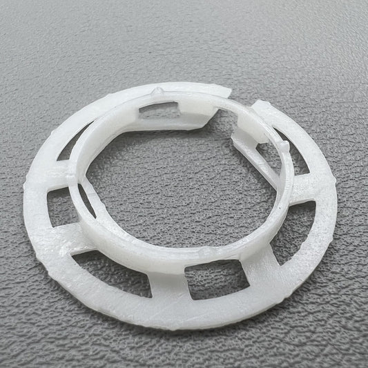 Set of 2 watch case mount spacers, 3.6mm height, 30mm diameter, compatible with Miyota 2035 movements.