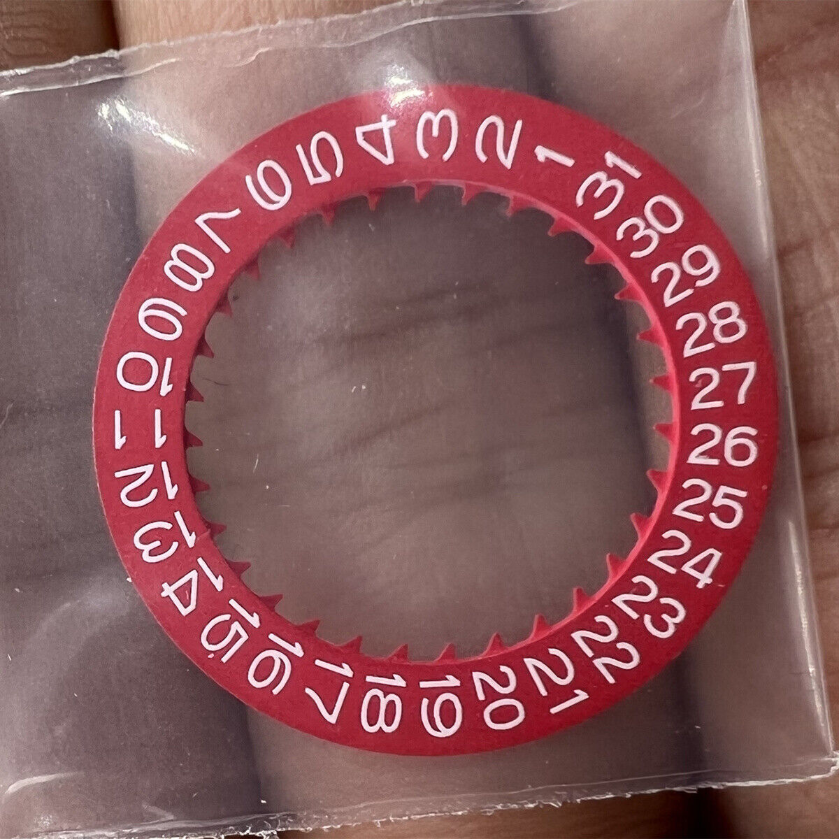 White Font Red Date Disk Wheel for NH36 NH35 Movement Date@3 Crown Position 3.8