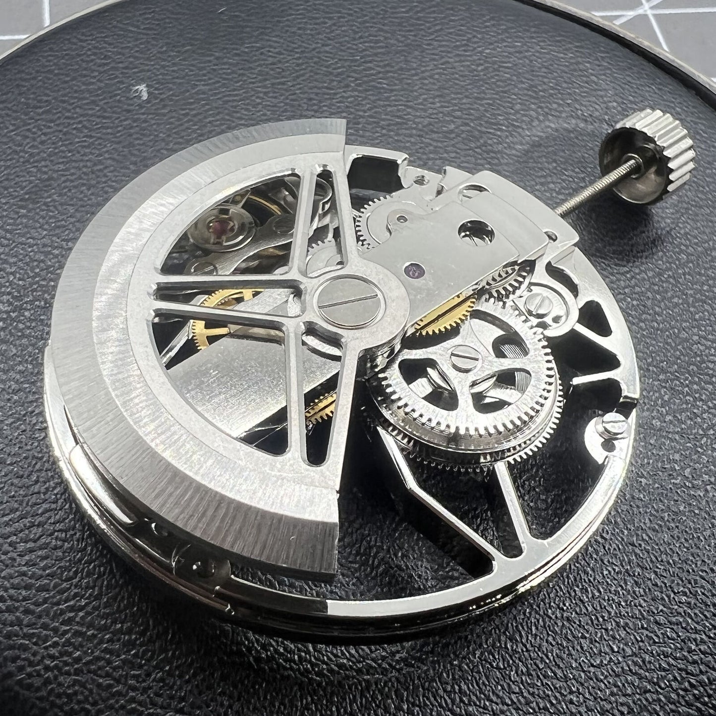 Dandong 8306 Hollow Silver 2 Hands Automatic Mechanical Movement