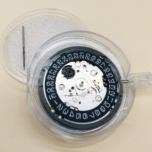 NH35A mechanical watch movement with 24 jewels and black date display, ideal NH35 NH36 4R35 replacement parts.