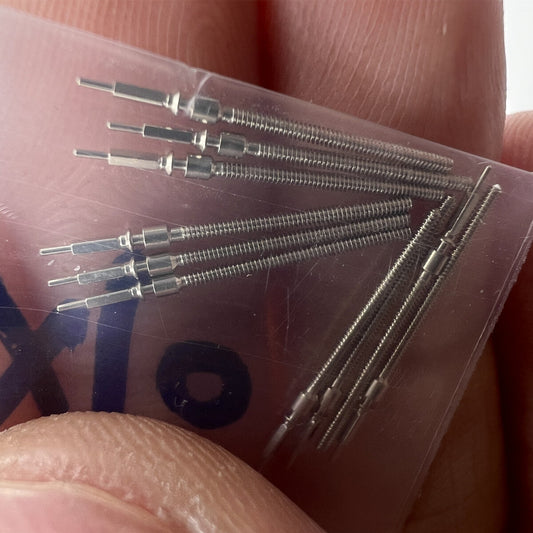 1. Set of 10 Seagull ST6 watch winding stems for precise movement repair and replacement.