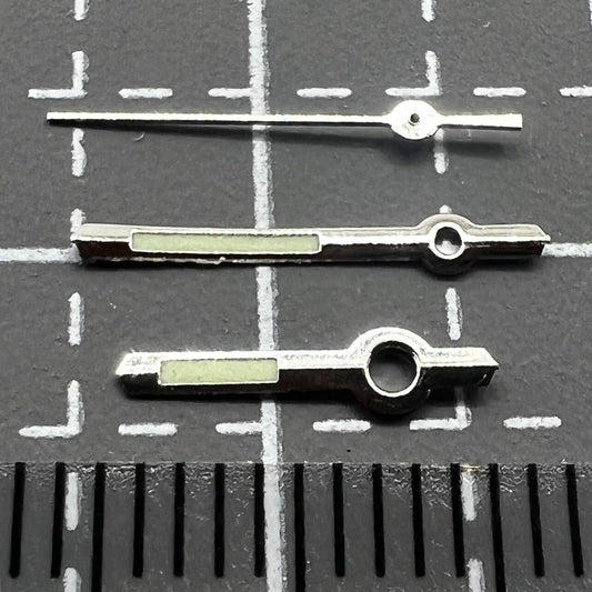 Silver luminous watch hands set for Miyota 2035 movement, pack of 2 sets by P1-H2-C14.