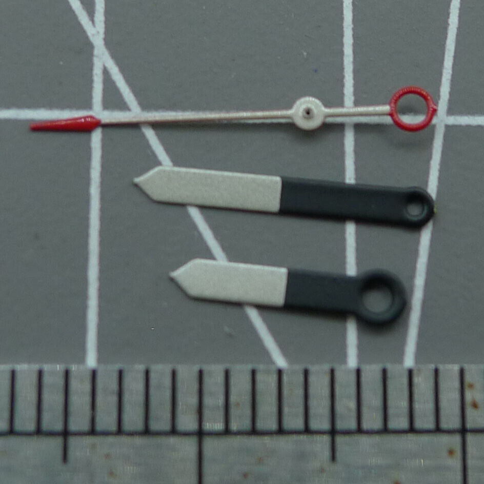 Black and white watch hands set for Miyota 2035 quartz, model P1-H4-C104