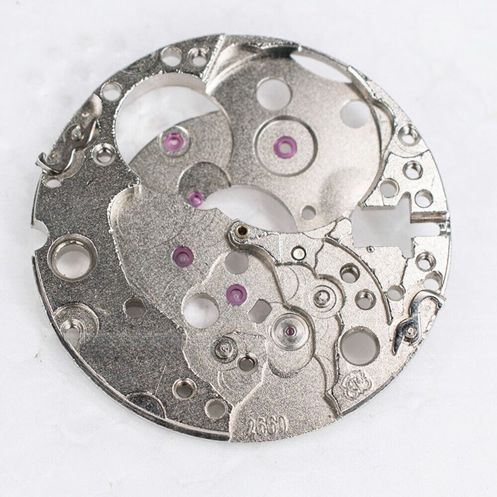 Silver main wheel bridge for ETA2660 and ETA2661 watch movements, precision part for repair.