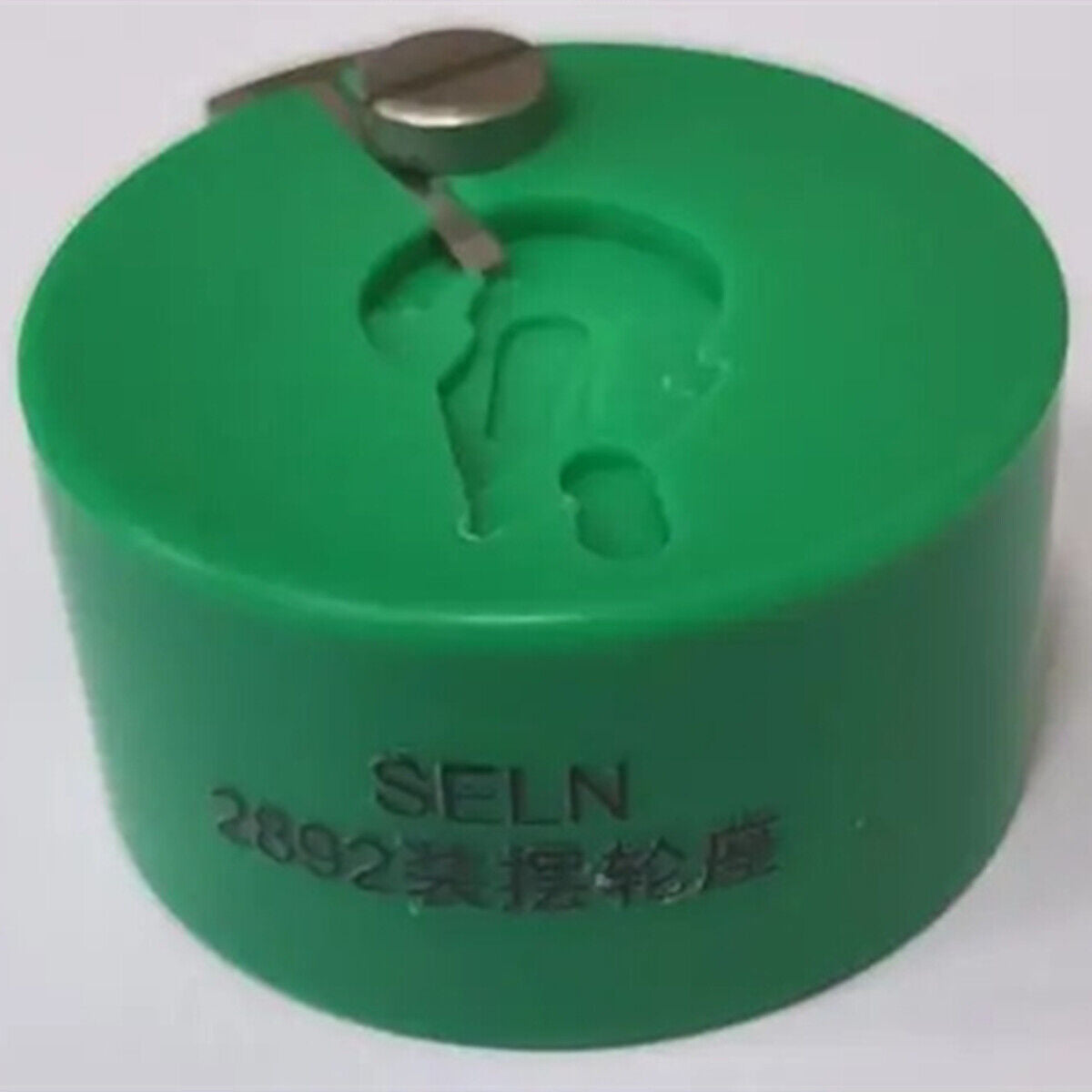 Green 30mm watch balance wheel remover tool for ETA2892 movement maintenance and repair.