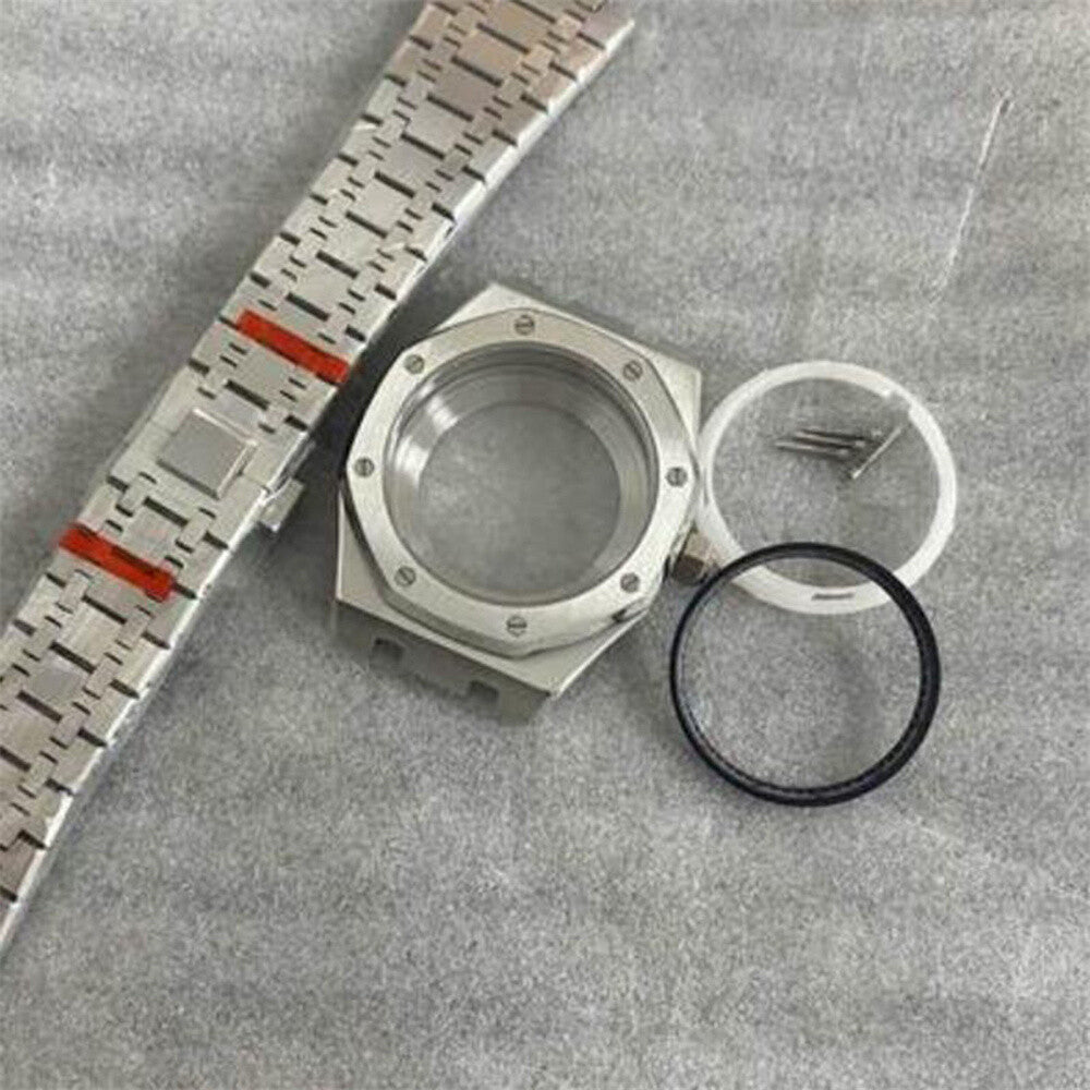 41mm Watch Case Strap with Chapter Ring Waterproof Sapphire Glass for NH35 NH36
