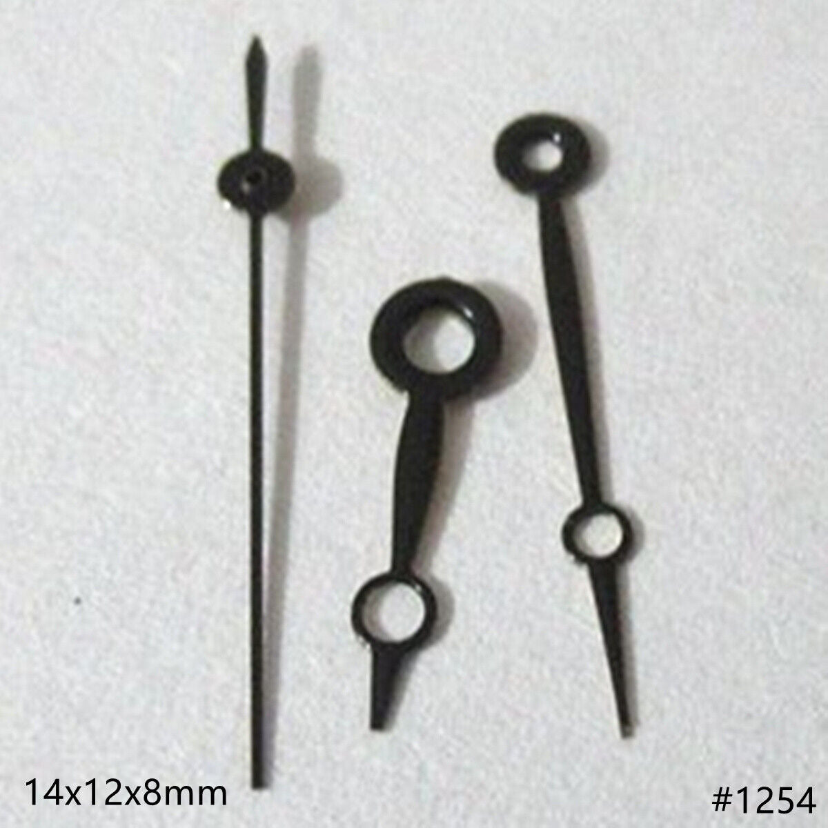 14mm hollow black watch hands set by Miyota, compatible with 2035, 2115, 2105, 2305 movements