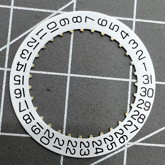 White date wheel disk for ETA 2834, 2836, 2846 watch movements, compatible generic replacement.