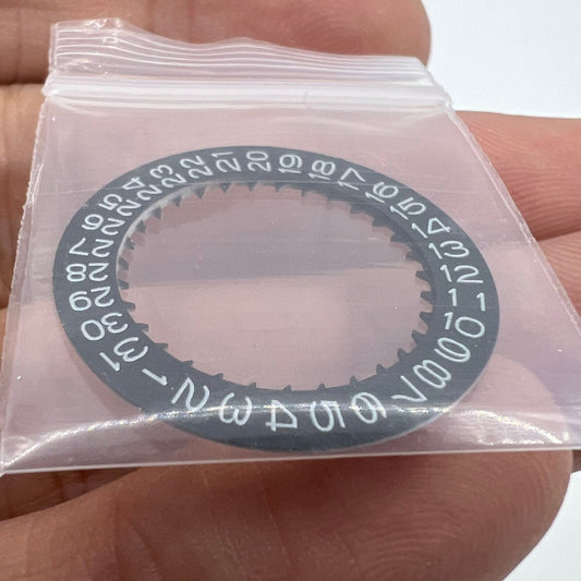 Disk date wheel with blue luminous markings, white font on black background for NH35 NH36 movement