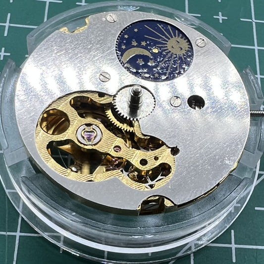 Wholesale 8205 Mechanical Movement watch with skeleton star phase and small seconds at 5