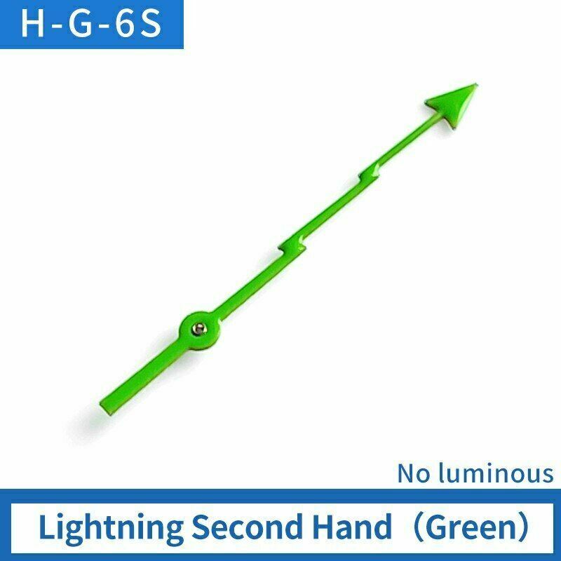 Lightning-style second hands for SKX007 and SKX009 watches, non-luminous, precision fit.