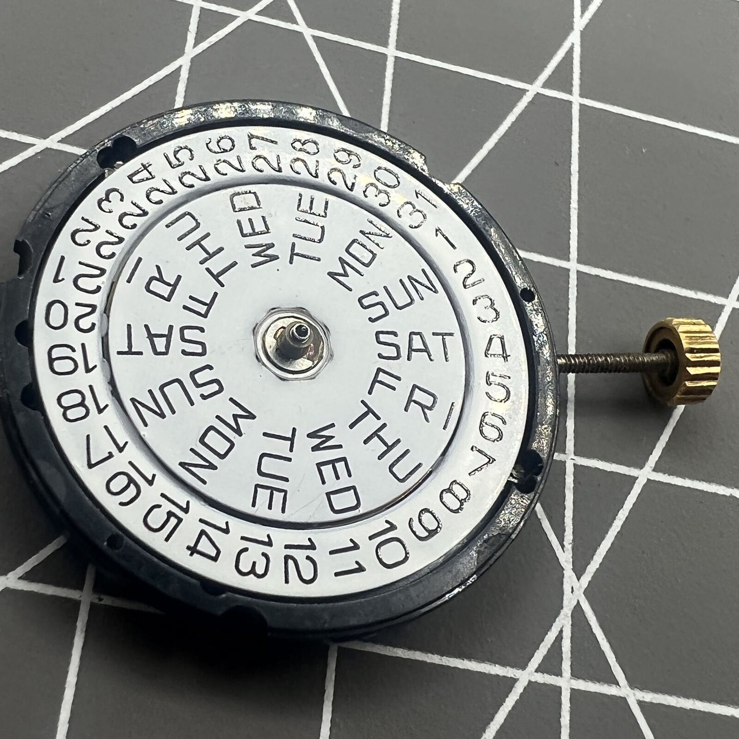 ISA 307 quartz watch movement with date display at 3 o'clock, precision timing.