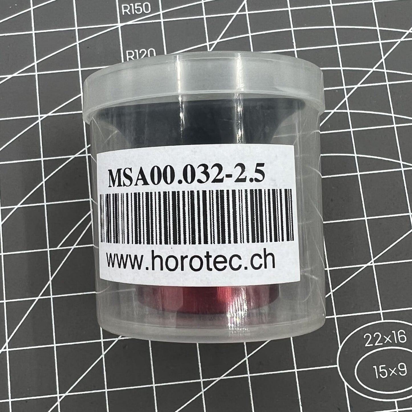 Horotec MSA00.032-2.5 eyeglass loupe with 4.0x magnification and 25mm lens, featuring a screwed aluminum ring for watch repair.