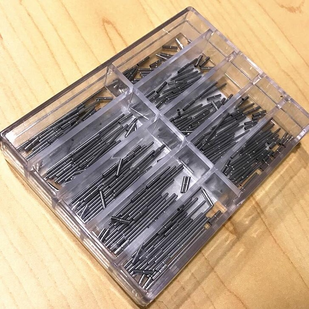1 jeu de goupilles en acier inoxydable avec tubes pour barre de réglage de bracelet de montre