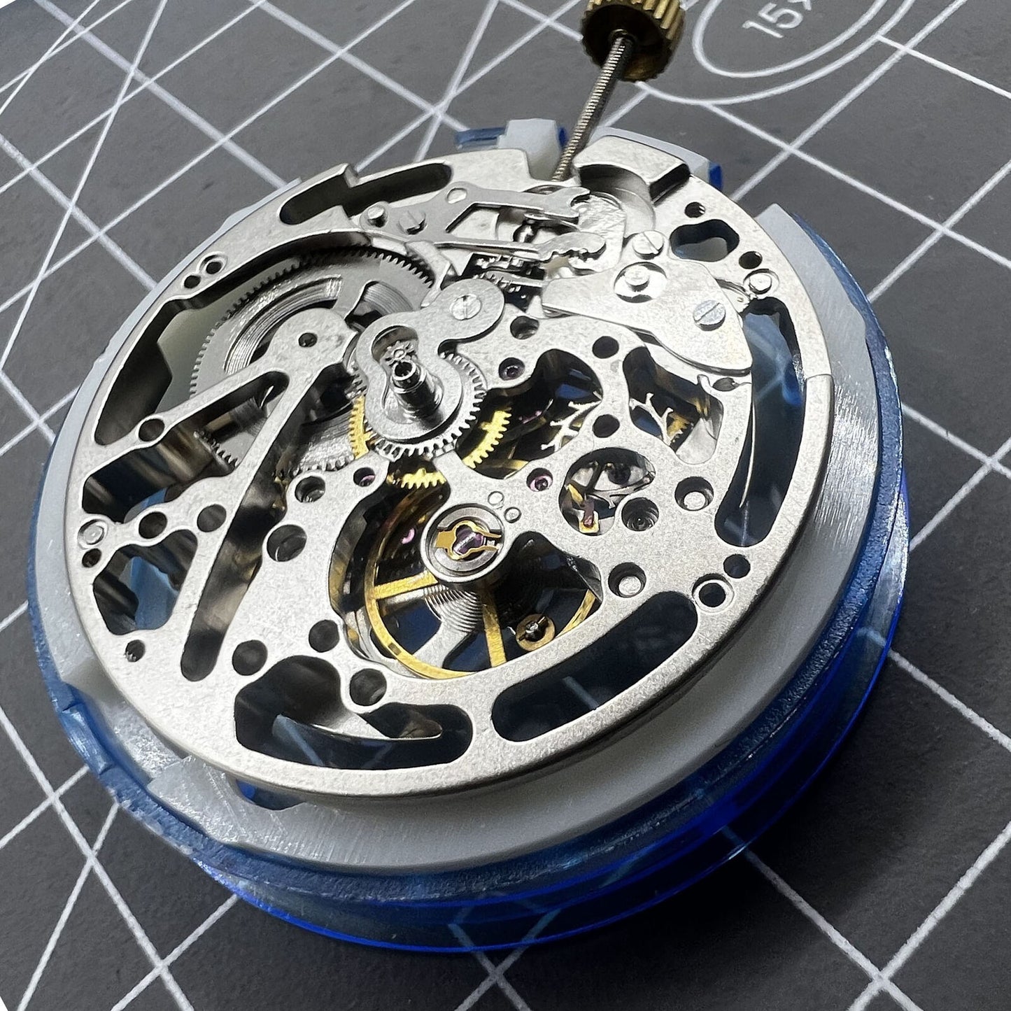 Dandong Silver Hollow Automatic Mechanical Movement with Second Stop
