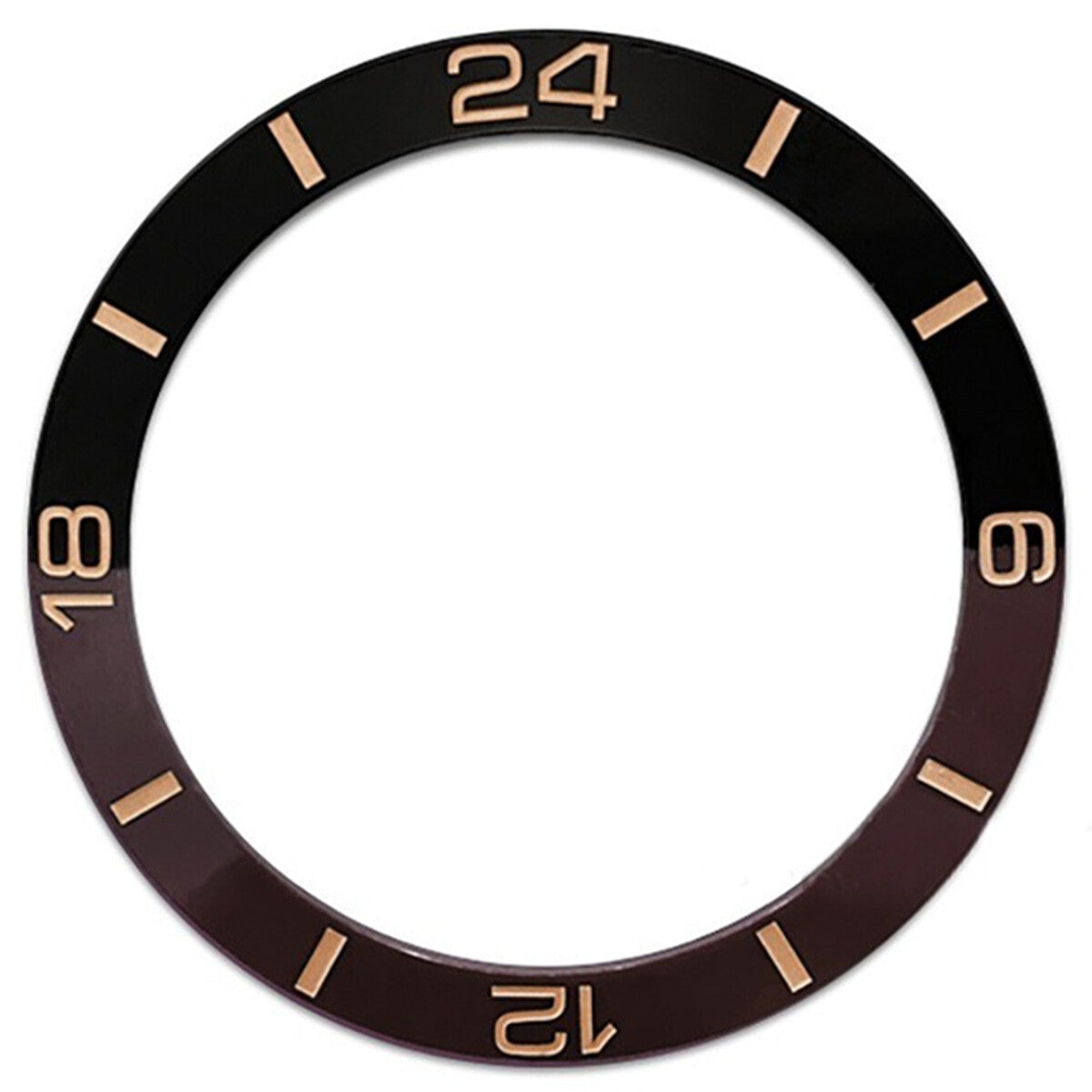 38 mm braun + schwarz Halbmaßstab Keramik poliert Uhr Lünette Fit für SUB007 Uhr