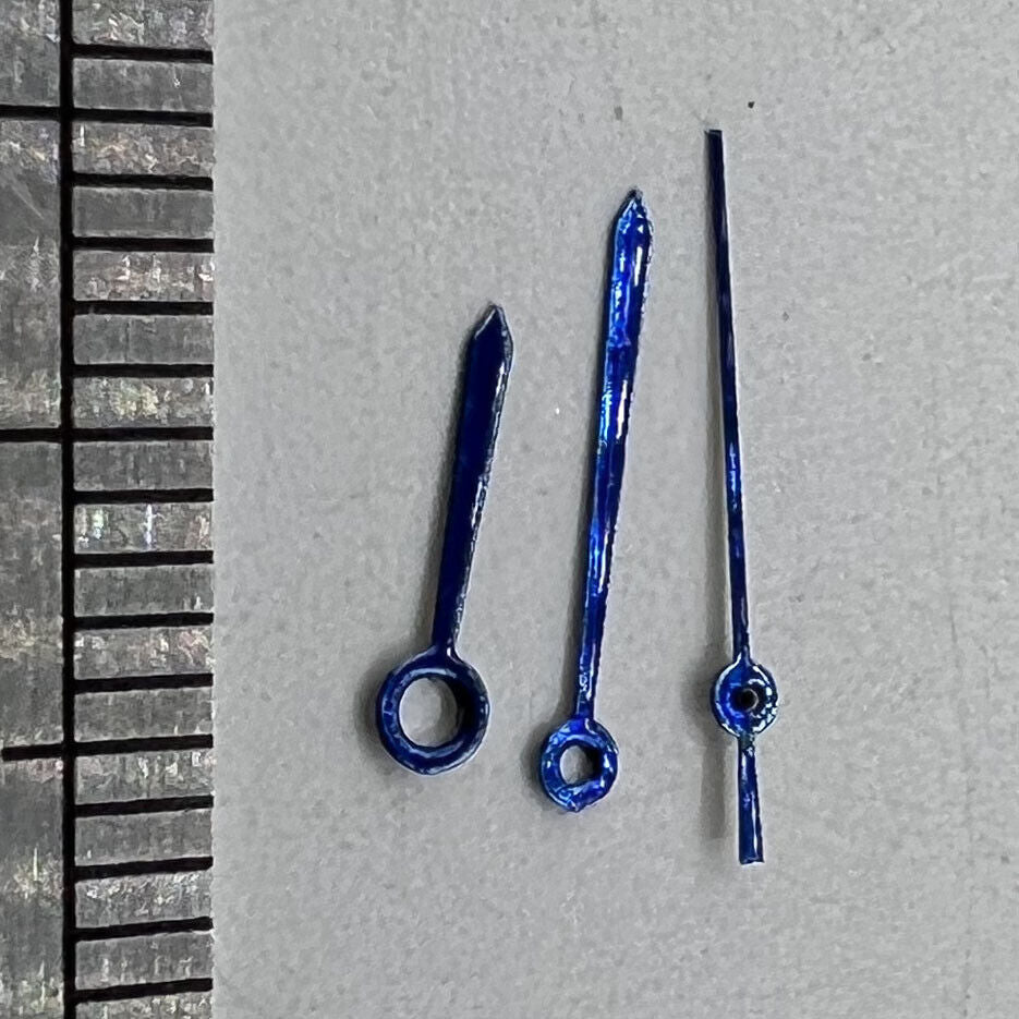 Uhrzeiger, 10 mm, hellviolett, Pfeilform, für Quarzuhrwerk Ronda 763