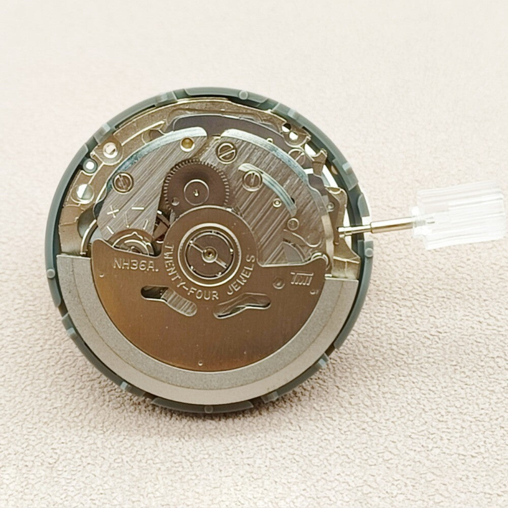Black NH36 Arabian Date Week Dial Crown At 3/3.8 Automatic Mechanical Movement