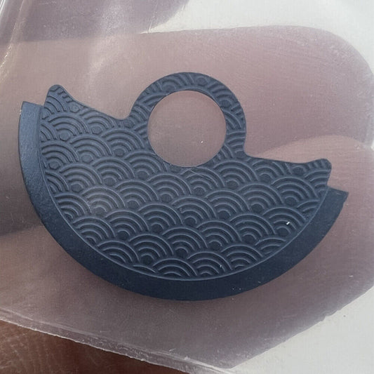 Waved blue metal sheet overlay for Miyota 9015 rotor hammer, enhancing watch movement style and durability