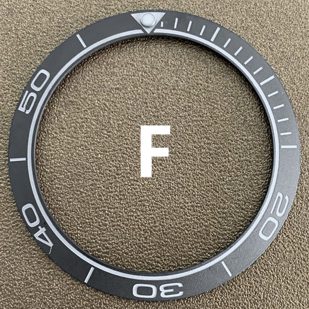 Rainbow blue and gold matte aluminum watch bezel insert, 38mm/30.5mm, for stylish timepiece upgrades.