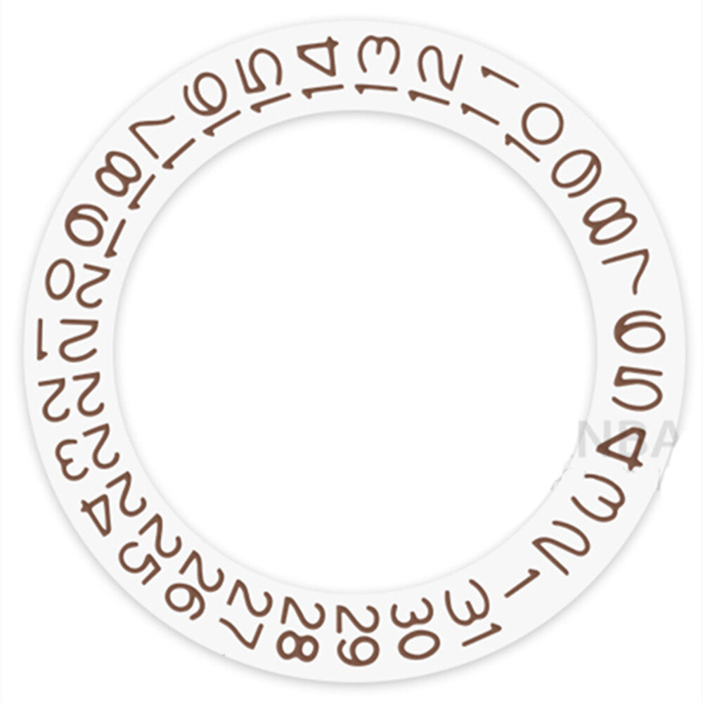 White Background Brown Character Disk Date Wheel for Seiko NH35 NH36