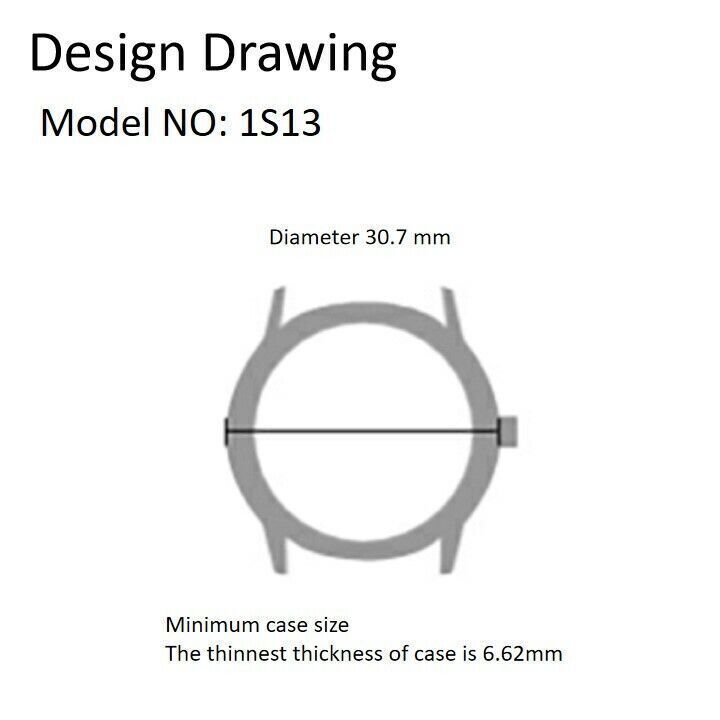 Miyota 1S13 Japan Quartz Movement Date at 3