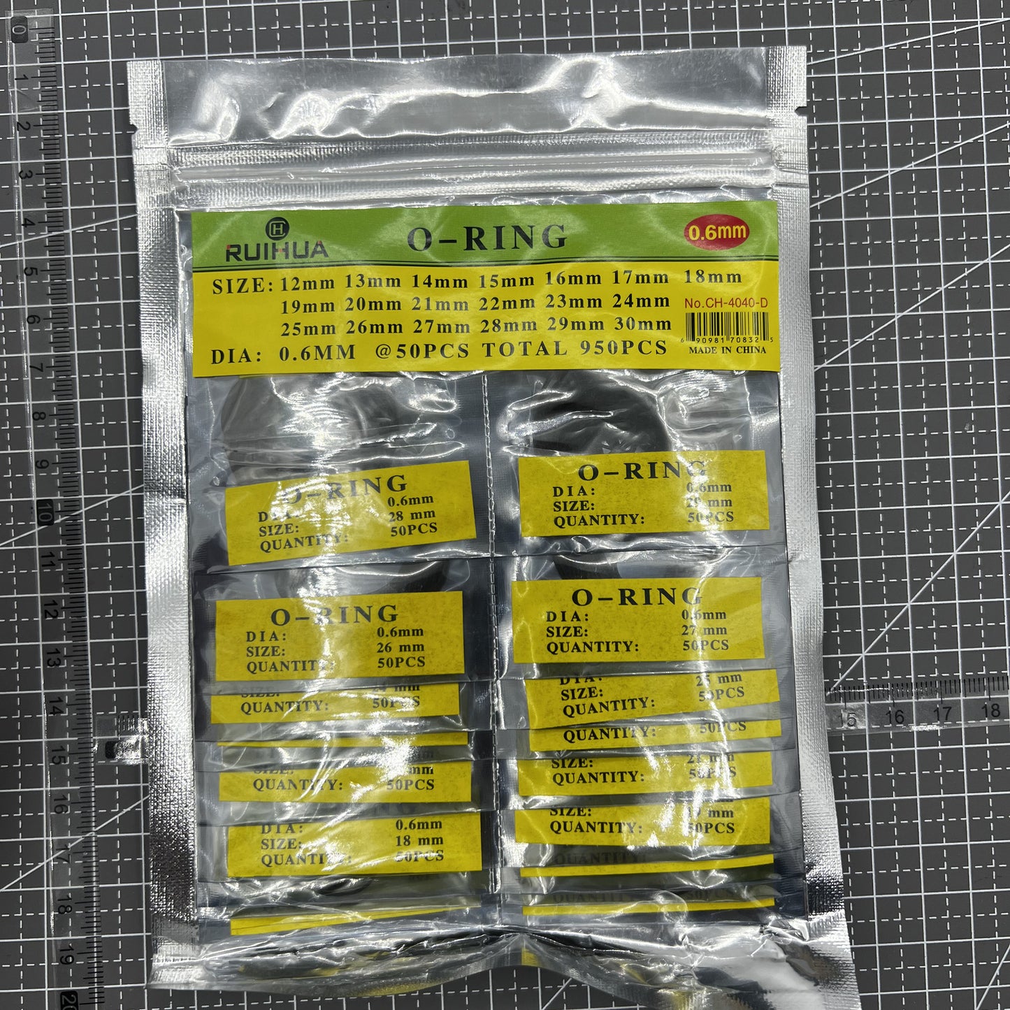 0.6mm(950pcs) Thickness Waterproof Rubber O-Ring Seal Gasket For Watch Back Case