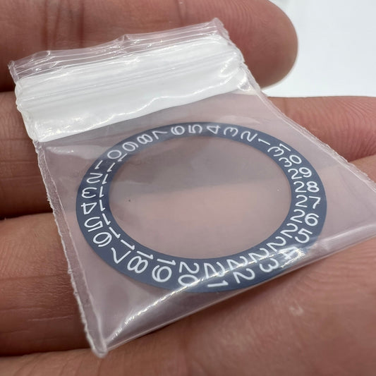 Denim blue background disk date wheel with white font for Miyota NH35 NH36 watches