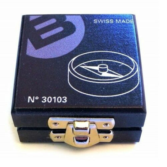 Bergeon 30103 precision compass with 13mm magnet in hardwood box for Swiss watchmaking accuracy