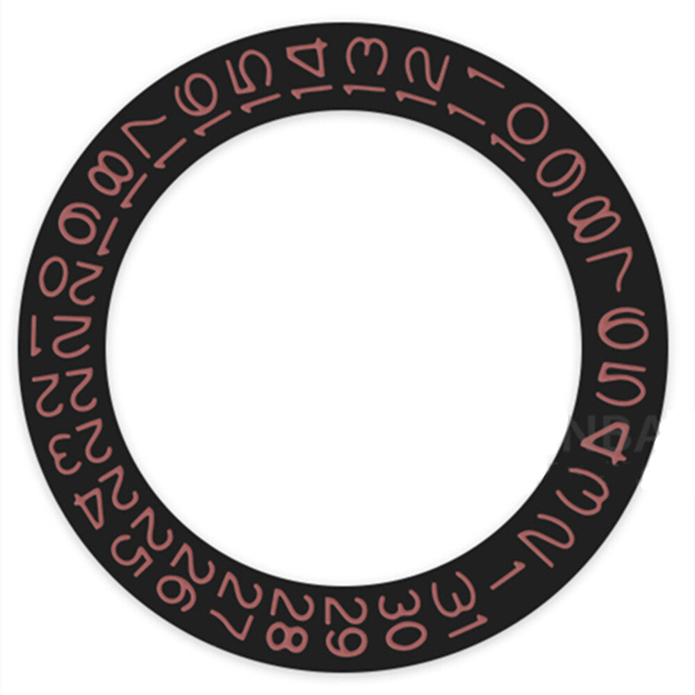 Disque de date à fond noir et caractères roses pour Seiko NH35 NH36