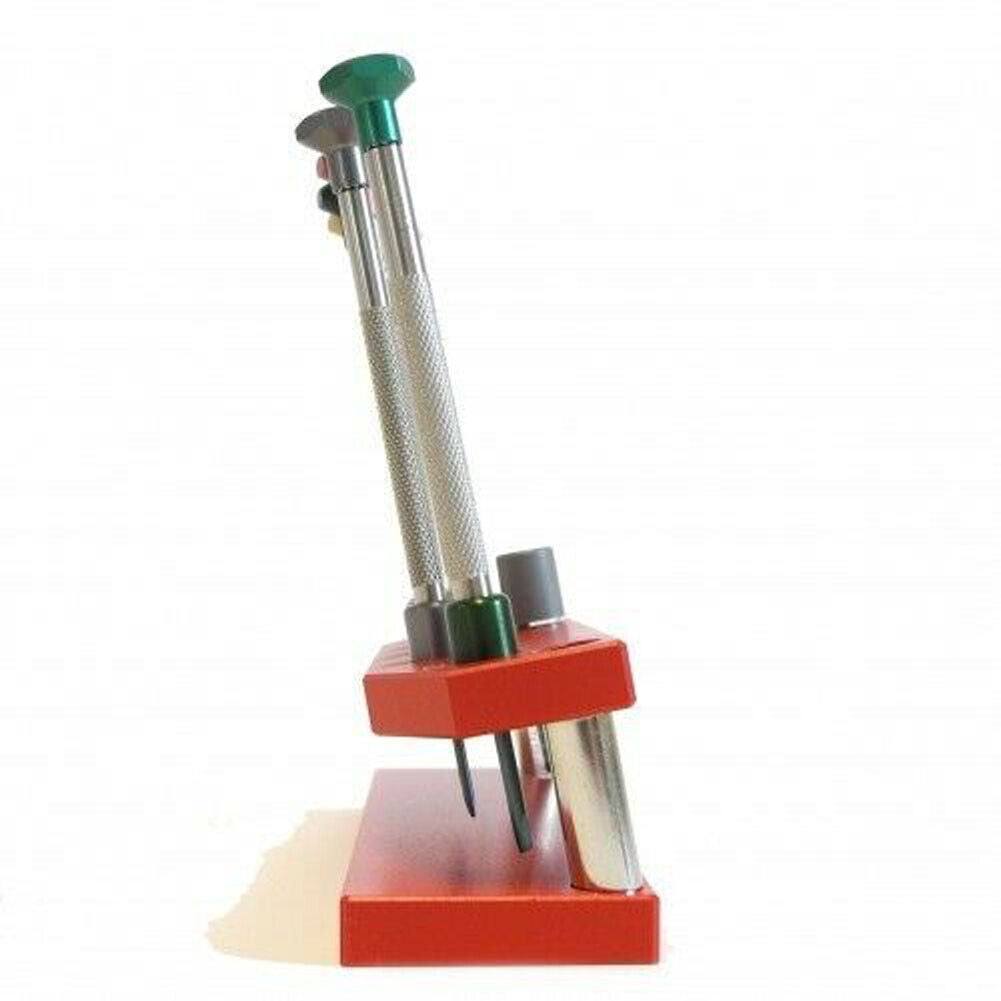 Horotec MSA01.201D Watchmakers Screwdriver Set of 6 with Sturdy Aluminium Stand