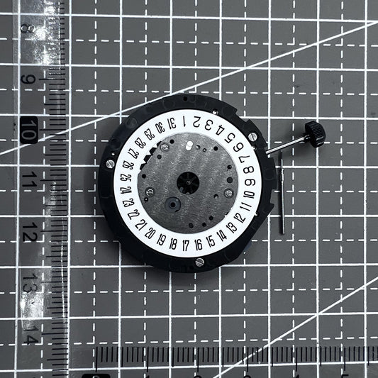 Japan Miyota 6S21 quartz movement with date display at 6 o'clock for precise timekeeping.