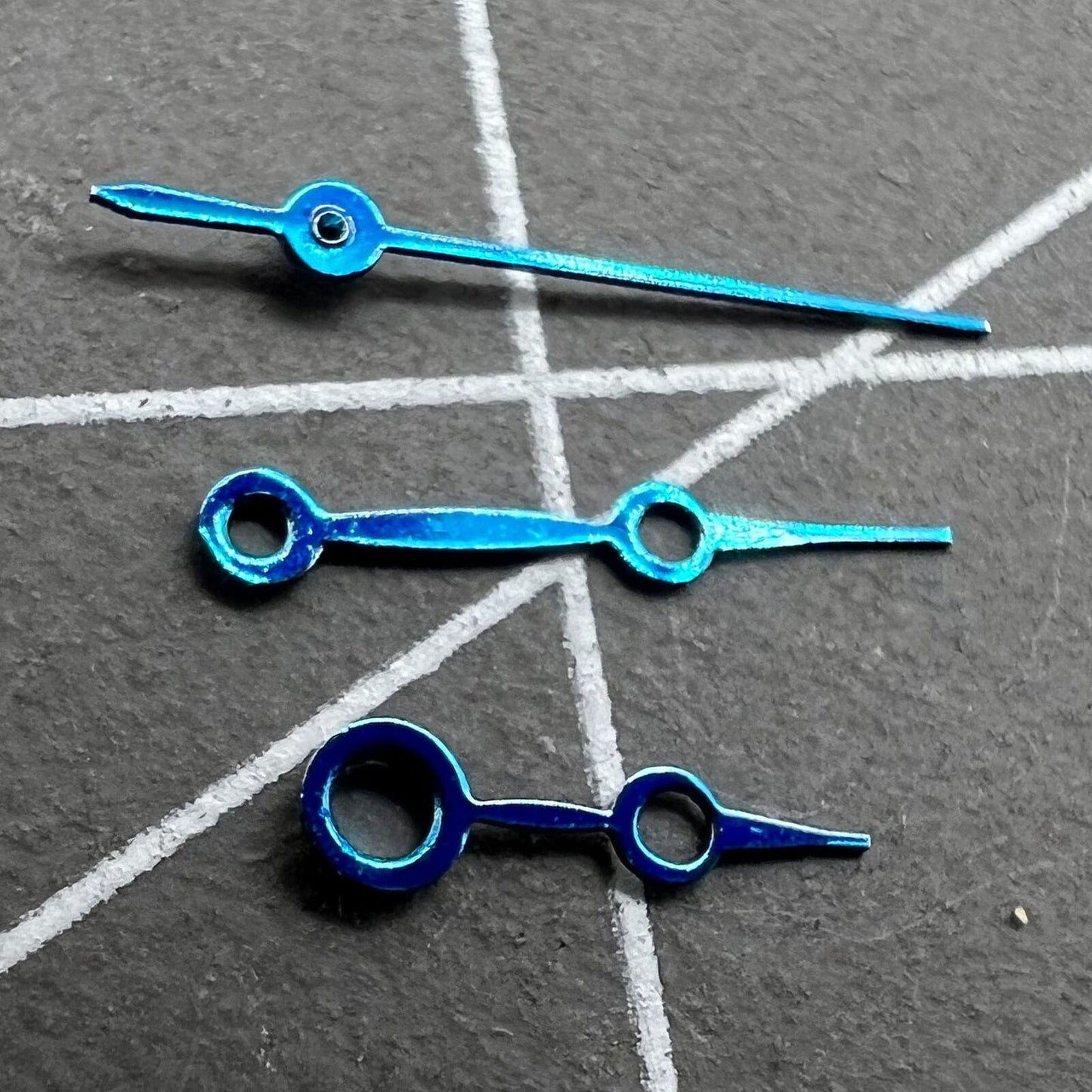 13 mm blaue, hohle Uhrzeiger ohne Leuchtpunkt für Quarzwerk Miyota 2035 #06