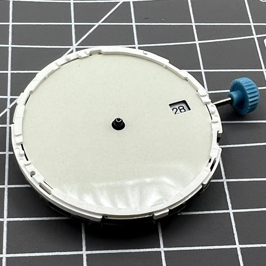 Miyota 6N10 quartz watch movement with luminescent hands and single calendar date at 3 o?clock slot.