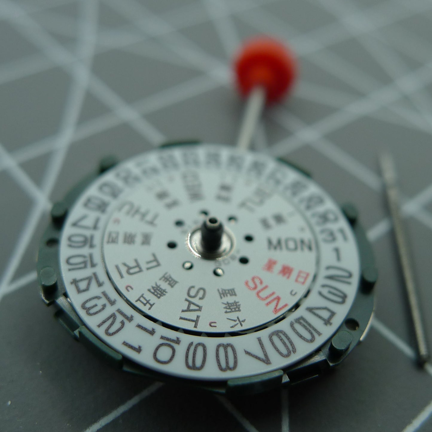 Japan-made Miyota/Citizen 2005 quartz movement with day-date function, precise watch stem for accurate timekeeping by Citizen.