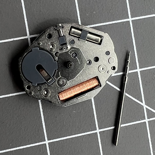 Miyota GL34 quartz watch movement with 3 silver hands, precision Japan-made mechanism for watch accessories.