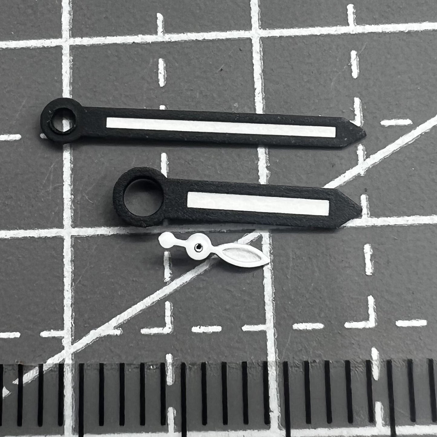 2 Sets/Pack 14mm Green Lume Black Trim Hands for ST3600/ST3620 ETA6497/6498