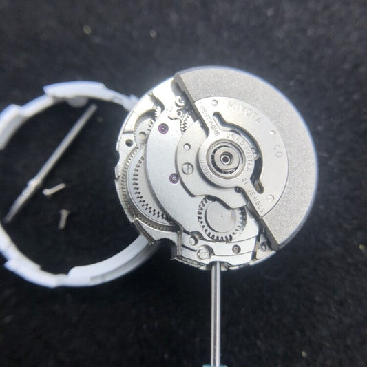 Miyota 6T51 automatic mechanical watch movement with silver plating, precision-engineered in Japan.