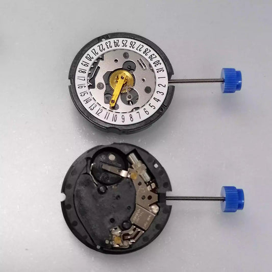 Swiss Made ETA 803.114 quartz watch movement with 3 hands and date at 6, replacement part.
