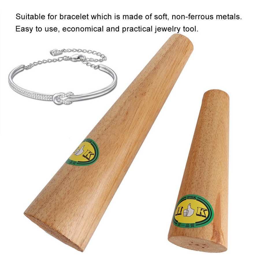 Round wooden bangle mandrel, ideal for accurate bracelet resizing and jewelry repair.