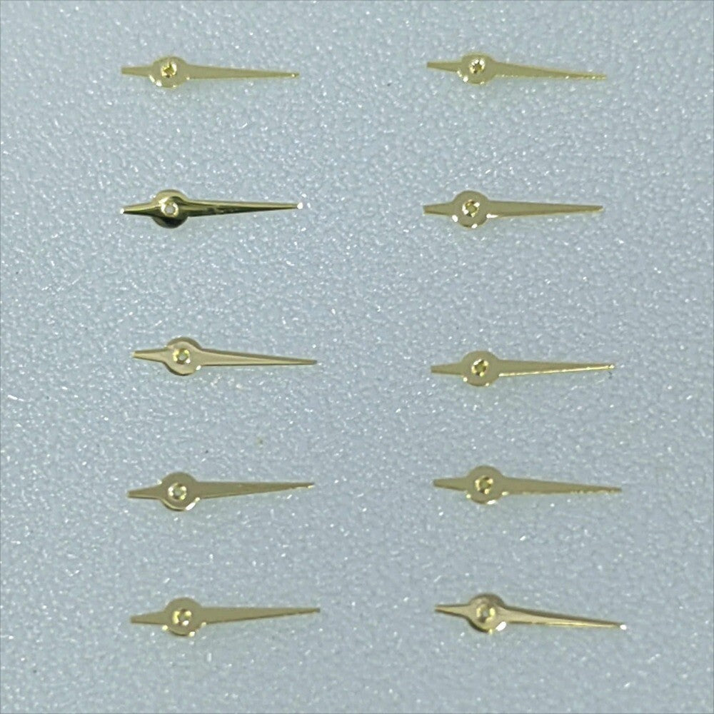 Lot de 10 petites aiguilles de seconde dorées à extrémité pointue de 4 mm pour mouvement Miyota OS10 OS20