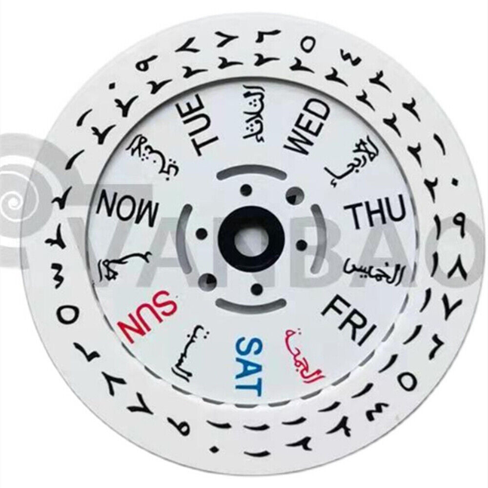Disque de date en police arabe, roue de semaine, compatible avec le mouvement NH35 NH36 Date@3/3.8