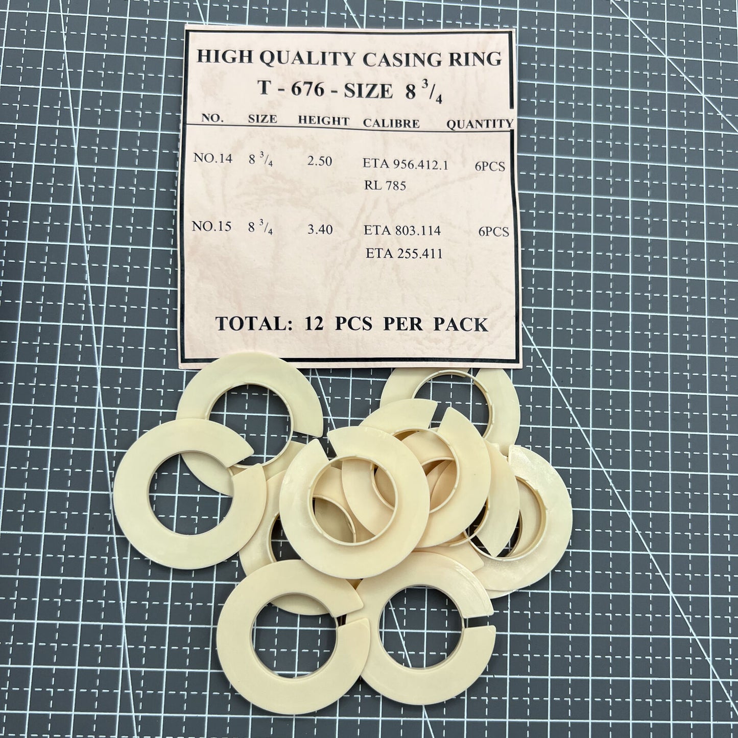 12 pièces 2 tailles de ligne entretoise de boîtier de mouvement support de bague de boîtier #T-676-TAILLE 8,75