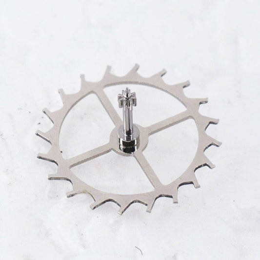 Swiss Made silver metal 80-hour escape wheel for C07.611 movement, precision watch accessory.
