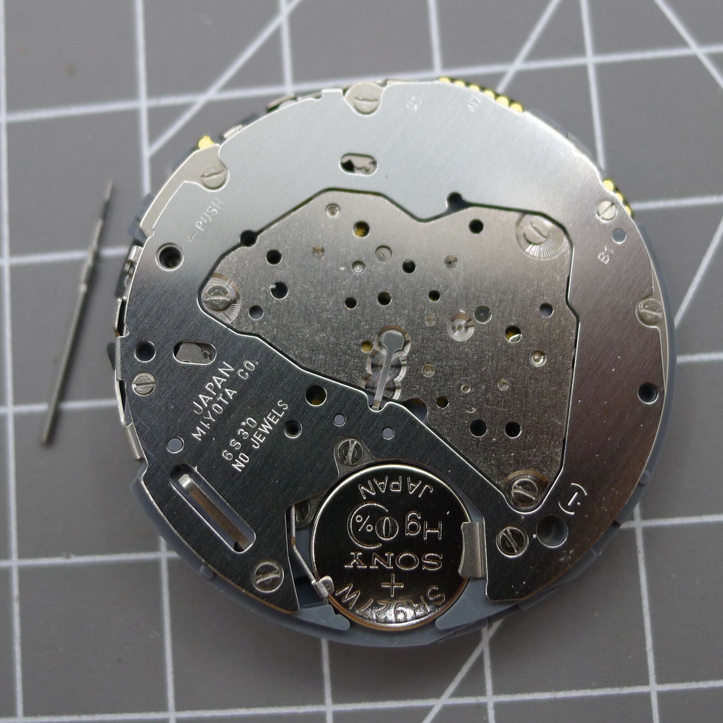 Japan Made Miyota 6S30 quartz movement watch with date at 4 and three small seconds dials.