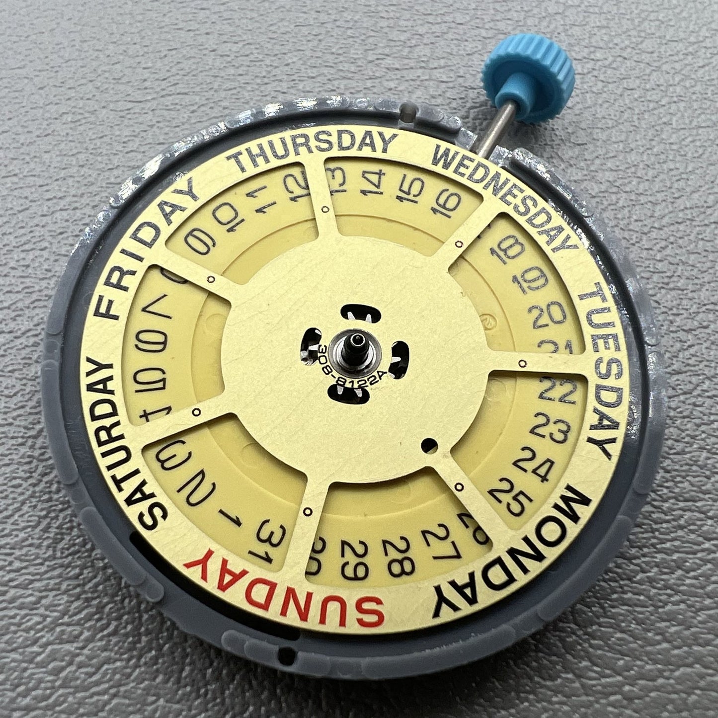 Ultrathin Japan Miyota 6M55 Quartz Watch Movement Yellow Disk 3 Hands
