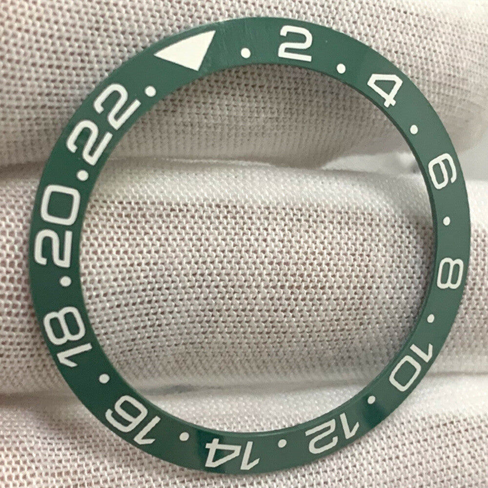 38 mm/30,8 mm schwarz matt poliert GMT SUB Keramik Uhr Lünette Einsatz Uhrenteile