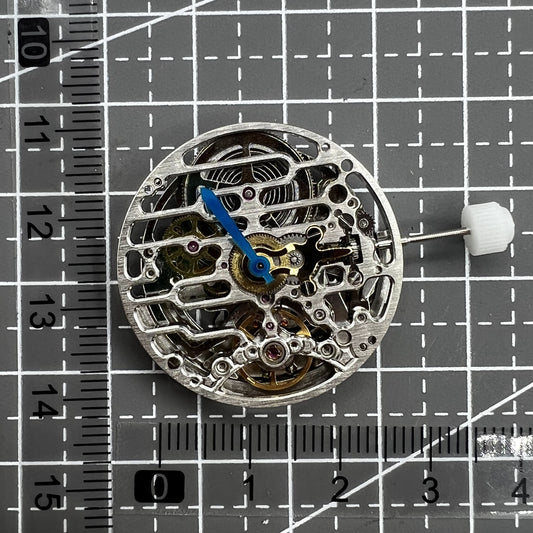 HZ7500A silver hollow round watch accessory showcasing automatic mechanical movement by China Made.