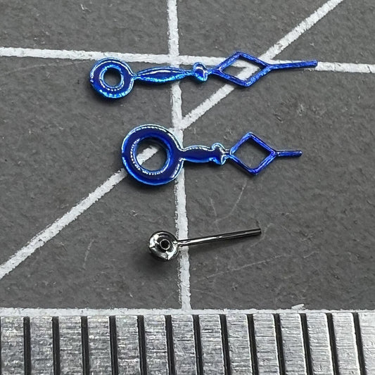 2er Set Blaue Diamant Aussparung Zeiger für Miyota 1L45 Quarzwerk
